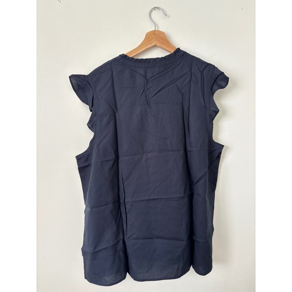NWT - Tommy Hilfiger Flutter-Sleeve Ruffle Top – Navy – Size XXL - Picture 5 of 5